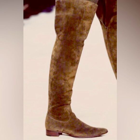 Ralph Lauren Fall 2006 Runway Collection Italian Mink Suede Over the Knee Boot - Picture 4 of 16
